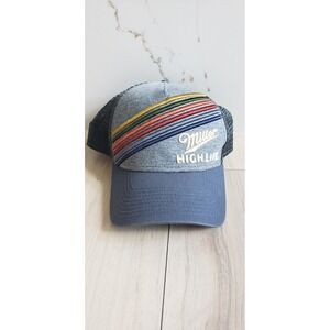 Miller High Life Trucker Hat Adult Adjustable Rainbow Mesh Snapback Beer Cap